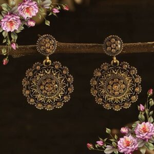 Rhinestone Round Drop Earrings